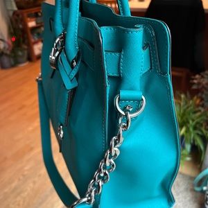Authentic Michael Kors Hamilton Bag, Dark Teal Green